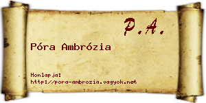 Póra Ambrózia névjegykártya